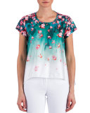 Juni Short-Sleeve Floral Top