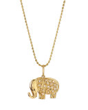 14k Gold Diamond Elephant Pendant Necklace