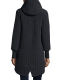 Eclipse Loop-Button Hooded Parka, Caviar