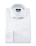 Jason Slim-Fit Dot-Print Dress Shirt, White/Blue