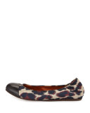 Leopard Jacquard Ballet Flat, Beige