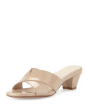 Obert Crisscross Patent Mule, Nutmeg