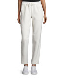 Collier Silk-Trim Track Pants, Ivory