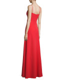 Sleeveless Sweetheart Front-Slit A-line Gown 