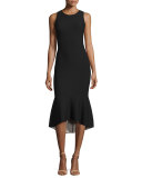 Reversible Sleeveless Tulip Dress, Black/Blush