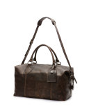 Logan Men's Leather Overnight Bag, Dark Brown