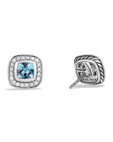 Petite Albion Earrings with Blue Topaz and Diamonds