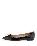Melody Patent Leather Flat, Black
