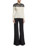 High-Waist Wide-Leg Pants, Black