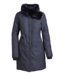 Fur-Trim Cocoon Coat