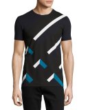 Wilmore Abstract Check Jersey T-Shirt, Navy