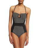 Printed Bandeau One-Piece Swimsuit