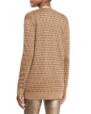 Metallic Deco Knit Cardigan, Brown