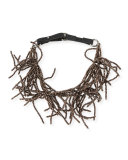 Beaded Branch Choker Necklace, Burgundy