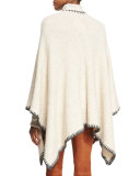 Kamala Solid Oversized Poncho, Cream