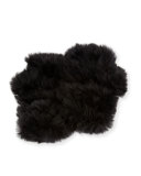 Fingerless Rabbit Fur Gloves, Black