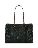 Intrecciato Medium Double-Chain Tote Bag, Black