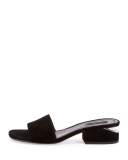 Lou Suede Block-Heel Mule, Black