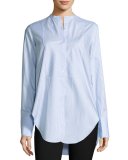 Oxford Stripe Tuxedo Shirt, Medium Blue