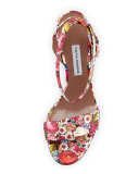 Leticia Floral 75mm City Sandal, Multi Tapestry