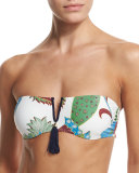 Wisteria Floral-Print Bandeau Swim Top
