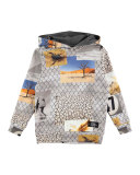 Matty Hooded Fence Sweatshirt, Gray, Size 4-12