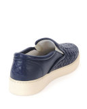 Napa Intrecciato Woven Skate Sneaker, Atlantic Blue