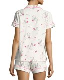 Short-Sleeve Print Shortie Pajama Set, Fifi