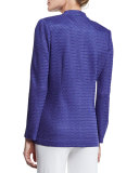 Textured Gold-Button Jacket, Storm 