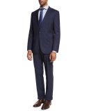 Tonal Windowpane-Check Two-Piece Suit, Navy