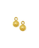 19k Gold Daisy Disc Earring Pendants