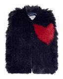 Faux-Fur Vest w/ Heart, Size 2-12