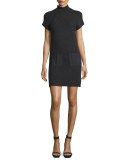 Geinat Mock-Neck Sweaterdress, Charcoal