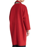 Flannel Drop-Shoulder Coat, Poppy