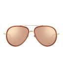 Two-Tone Aviator Sunglasses, Rose Gold