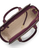 Selma Medium Diamond-Grommet Satchel Bag, Plum