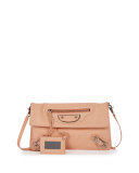 Metallic Edge Envelope Crossbody Bag, Salmon