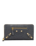 Giant Golden Continental Zip Wallet, Gris Tarmac