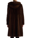 Hooded Mink-Fur Coat