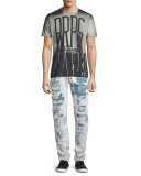 Barracuda Bleached & Distressed Denim Jeans, Light Blue