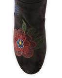 Embroidered 105mm Over-the-Knee Boot, Multi
