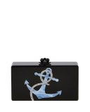 Jean Anchor Clutch Bag, Obsidian/Sand