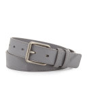 Mark Men's Embossed Check Leather Belt, Gray