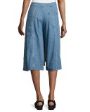 Seri Cotton Denim Skort, Blue