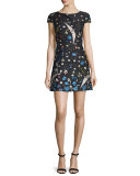 Ellen Embroidered Short-Sleeve Dress