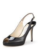 Peep-Toe Patent Slingback