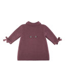 Double-Breasted Sweaterdress Coat, Plum, Size 3M-2
