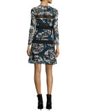 Macrame-Stripe Tie-Dye Shift Dress