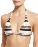 Bia Thai Striped Swim Top, White (Available in Extended Cup Size)