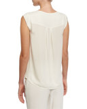 Camicie Lise Cap-Sleeve Blouse, White